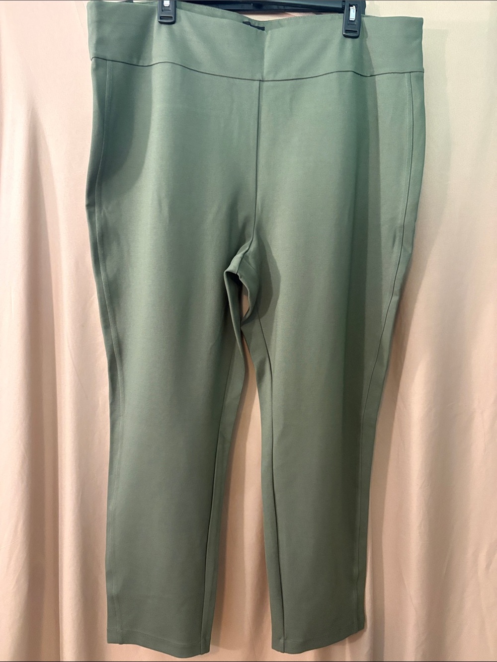 Express Straight Leg Ankle Ponte Pants in Sage Green